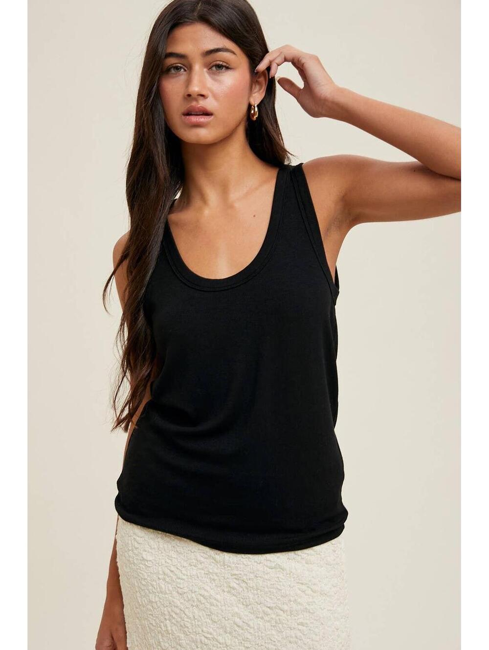 Sunkissed Everyday Ribbed Tank BLACK